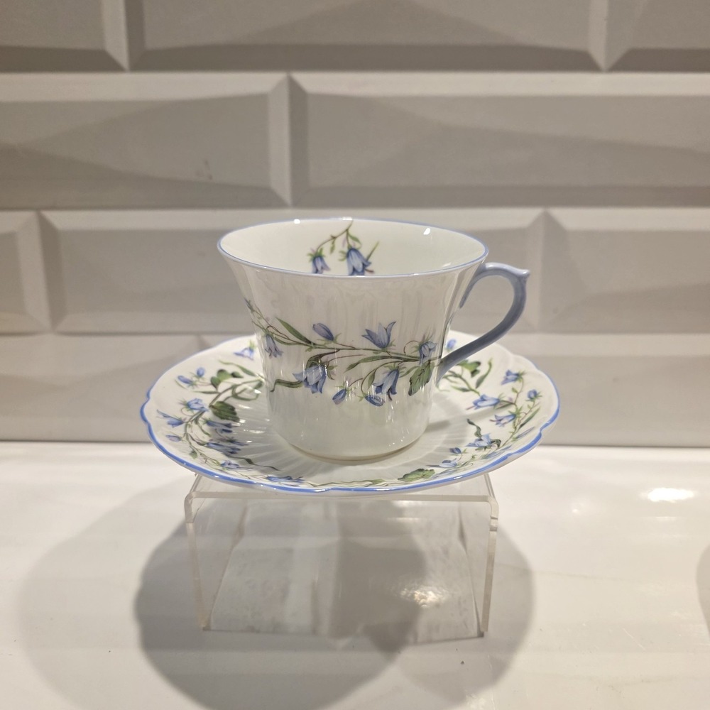Vintage Shelley England Harebel Cup & Saucer Perth Petal Blue Floral Teacup